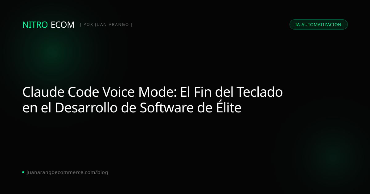 Claude Code Voice Mode: El Fin del Teclado en el Desarrollo de Software ...